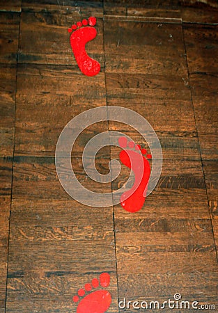 Cut out footprints, barefoot symbol Stock Photo