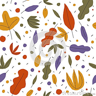 Cut out simple leaves seamless pattern design Stock Photo