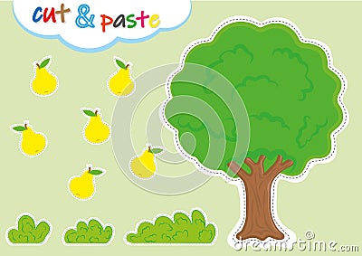 cut and paste activities for kindergarten, preschool cutting and pasting worksheets Stock Photo