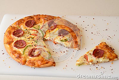 Cut Pizza delicious deliciousness Stock Photo