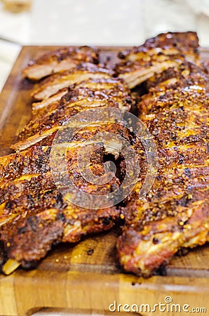 Cut pork ribs Stock Photo