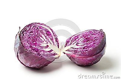Cut Red Cabbage Stock Photo