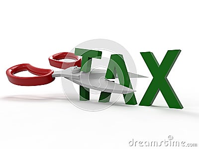 Cut taxes concept Cartoon Illustration