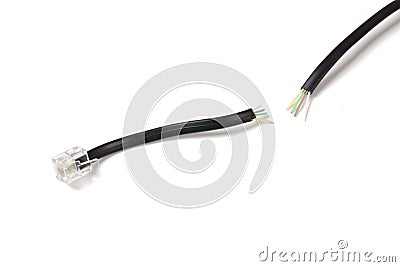 Cut wire cable Stock Photo