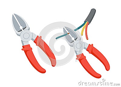 Cut wire cutters Vector Illustration