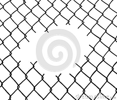 Cut wire fence Vector Illustration