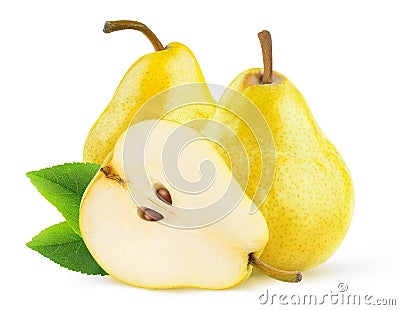 Cut yellow pears Stock Photo