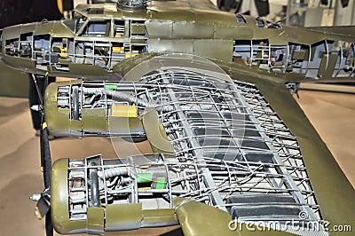 Cutaway View of Boeing B-17 Bomber Model Editorial Stock Photo