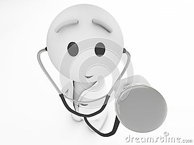 A cute 3d medic (3d isolated series) Stock Photo