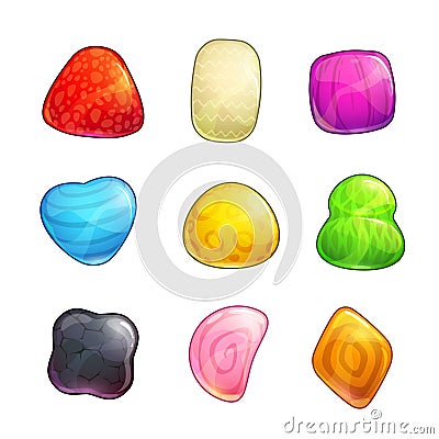 Cute abstract colorful glossy shapes Vector Illustration