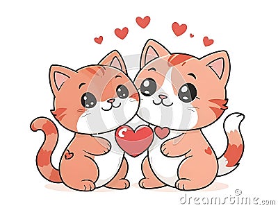 Cute adorable cat in love Stock Photo
