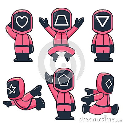 Cute and adorable Geometric Game Mascot Vector Illustration