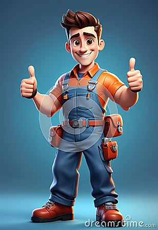 Cute and adorable smiling serviceman. Generative AI Stock Photo