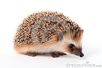 Cute hedgehog on white Stock Photo