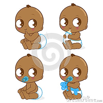 African American baby boy. Vector Illustration Vector Illustration