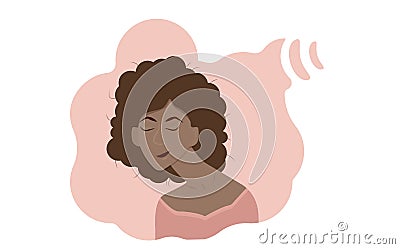 Cute african girl.Feminine Daily life and everyday Vector Illustration