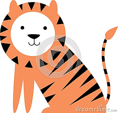 Cute African Safari Tiger Vector Illustration