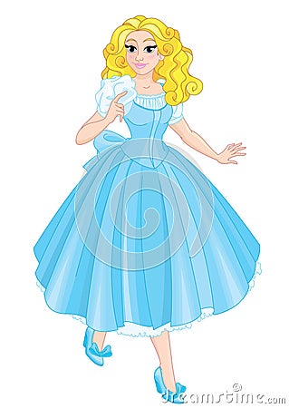 Cute Alice with blond hair Vector Illustration
