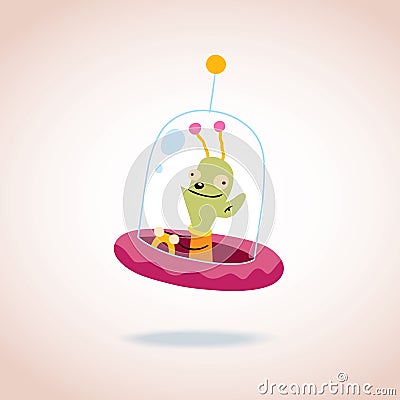 Cute alien character Vector Illustration