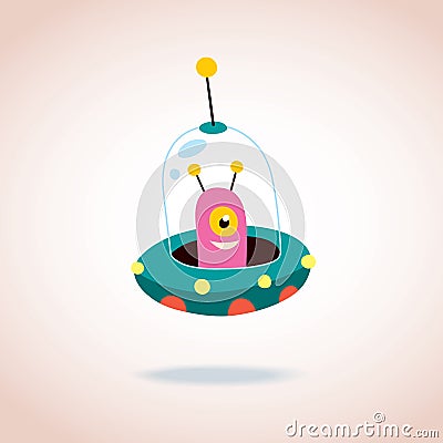 Cute alien character Vector Illustration