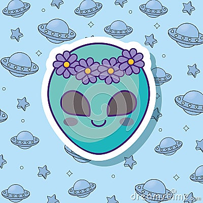 Cute alien design Vector Illustration