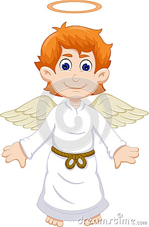 Cute angel cartoon flying Stock Photo