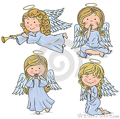 Cute angels Vector Illustration