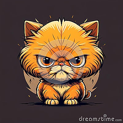 Cute Angry Cat Design Stock Photo