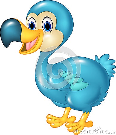 Cute animal dodo bird on transparent background Vector Illustration