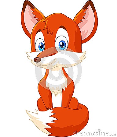 Cute animal fox posing Vector Illustration