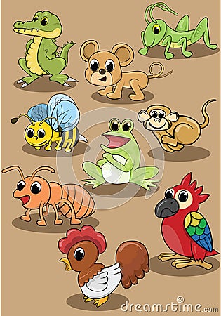 Cute animal dog vector illustration set Vector Illustration