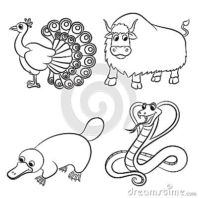 Cute animals collection Vector Illustration