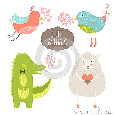 Cute animals Vector Illustration