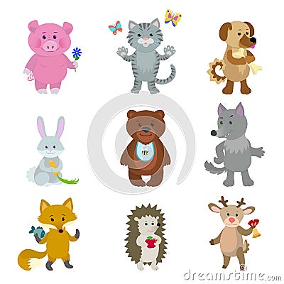 Vector collection funny animals Vector Illustration