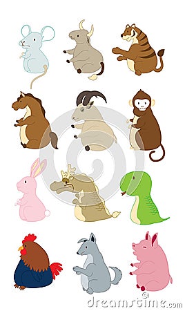 Cute animals. Vector Illustration