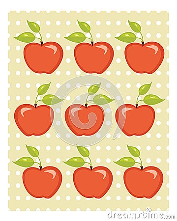 Cute apple background Vector Illustration