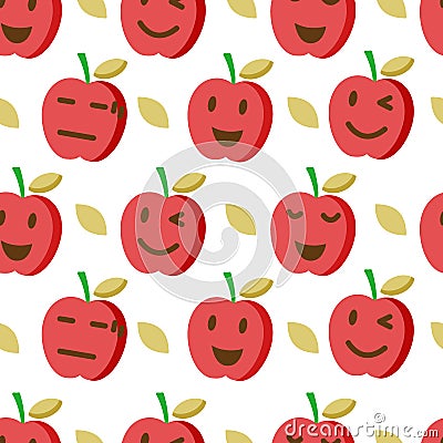 Cute apple seamless pattern 2 Vector Illustration