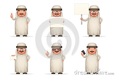 Cute Arab Businessman Man 3d Realistic Cartoon Character Design Isolated Vector Illustration Vector Illustration