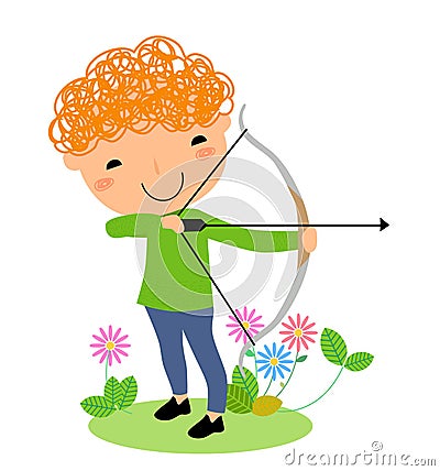 A Cute Archery Vector Illustration