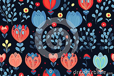 cute art of Textile Designs seamless orange flowers fabric pattern background Stock Photo