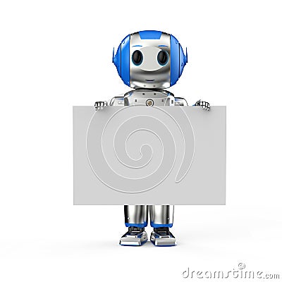 Cute artificial intelligence robot with blank space Stock Photo