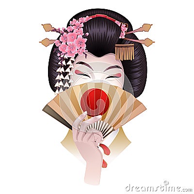 Cute asian girl Vector Illustration