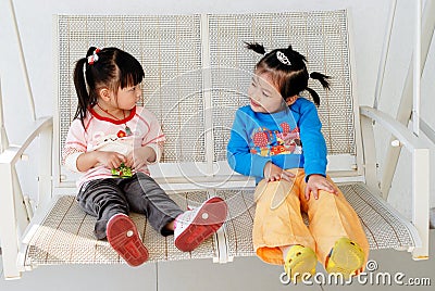Cute Asian Girls Stock Photo