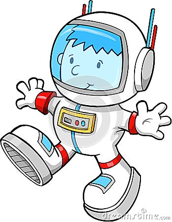 Cute Astronaut Color Cartoon boy Vector Vector Illustration