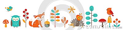 Cute autumn Vector Illustration