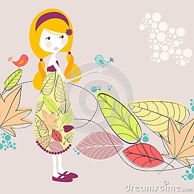 Cute autumn illustration Vector Illustration