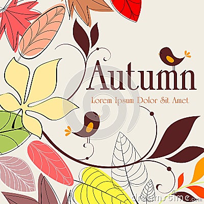 Cute autumn illustration Vector Illustration