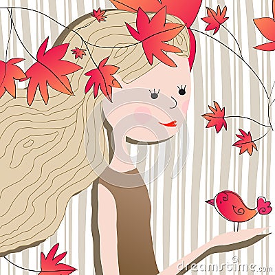 Cute autumn illustration Vector Illustration