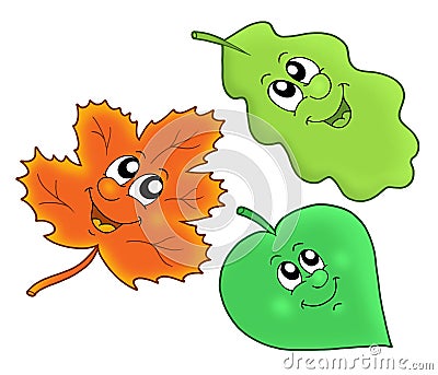 Cute autumn leaves Cartoon Illustration