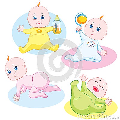 Cute babies Vector Illustration